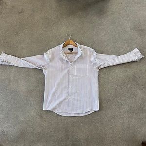 APC-Button Down Shirt: Striped (white, red and black)